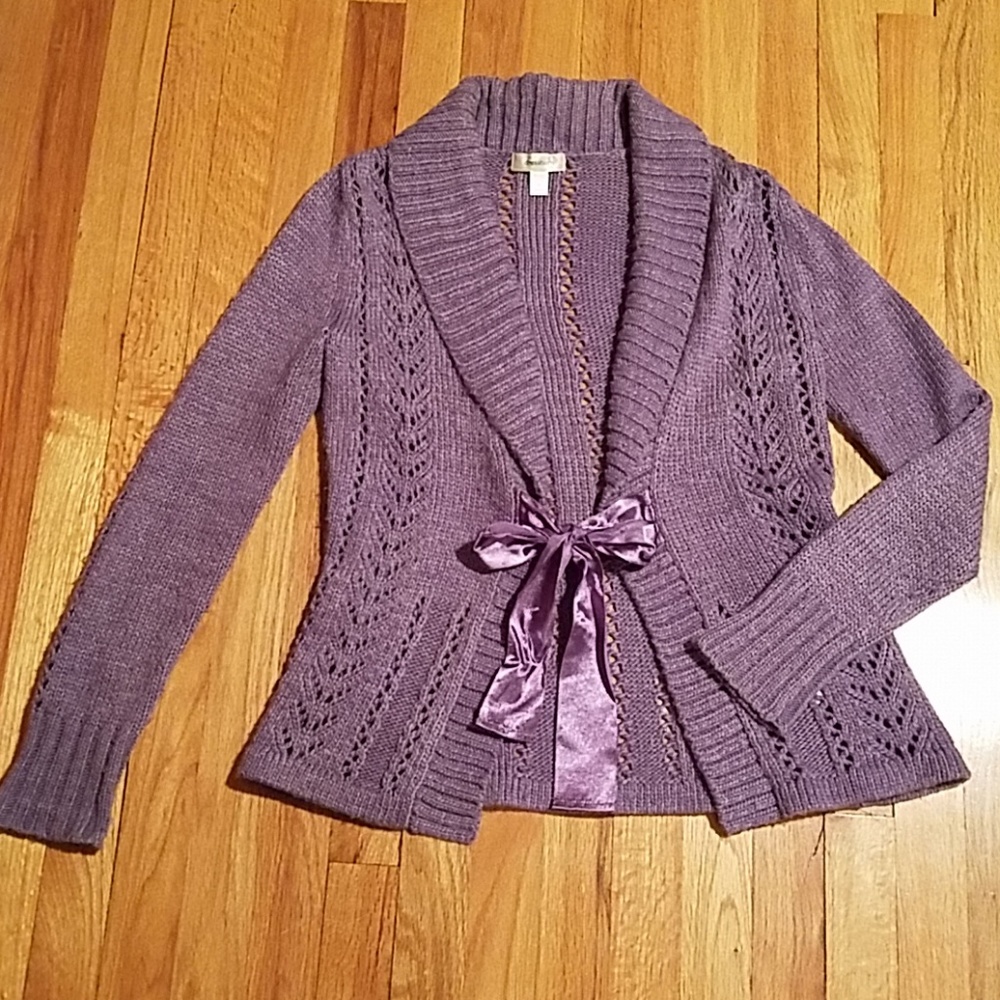 Dress Barn dusty lilac cardigan
